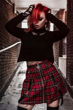 Y2K Grunge Plaid Skirt - Retro 90s Summer Outfit, Egirl Punk Rock, Pastel Goth Fashion
