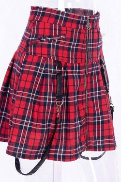 Y2K Grunge Plaid Skirt - Retro 90s Summer Outfit, Egirl Punk Rock, Pastel Goth Fashion