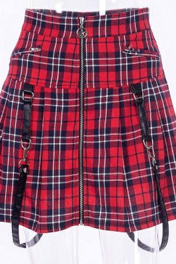 Y2K Grunge Plaid Skirt - Retro 90s Summer Outfit, Egirl Punk Rock, Pastel Goth Fashion