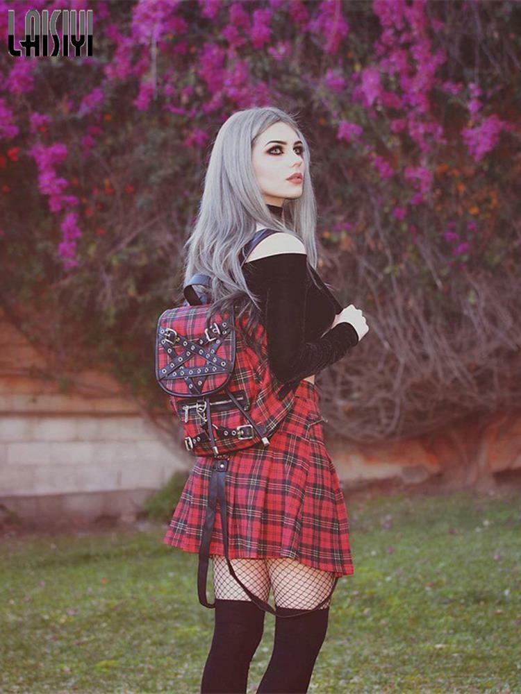 Y2K Grunge Plaid Skirt - Retro 90s Summer Outfit, Egirl Punk Rock, Pastel Goth Fashion