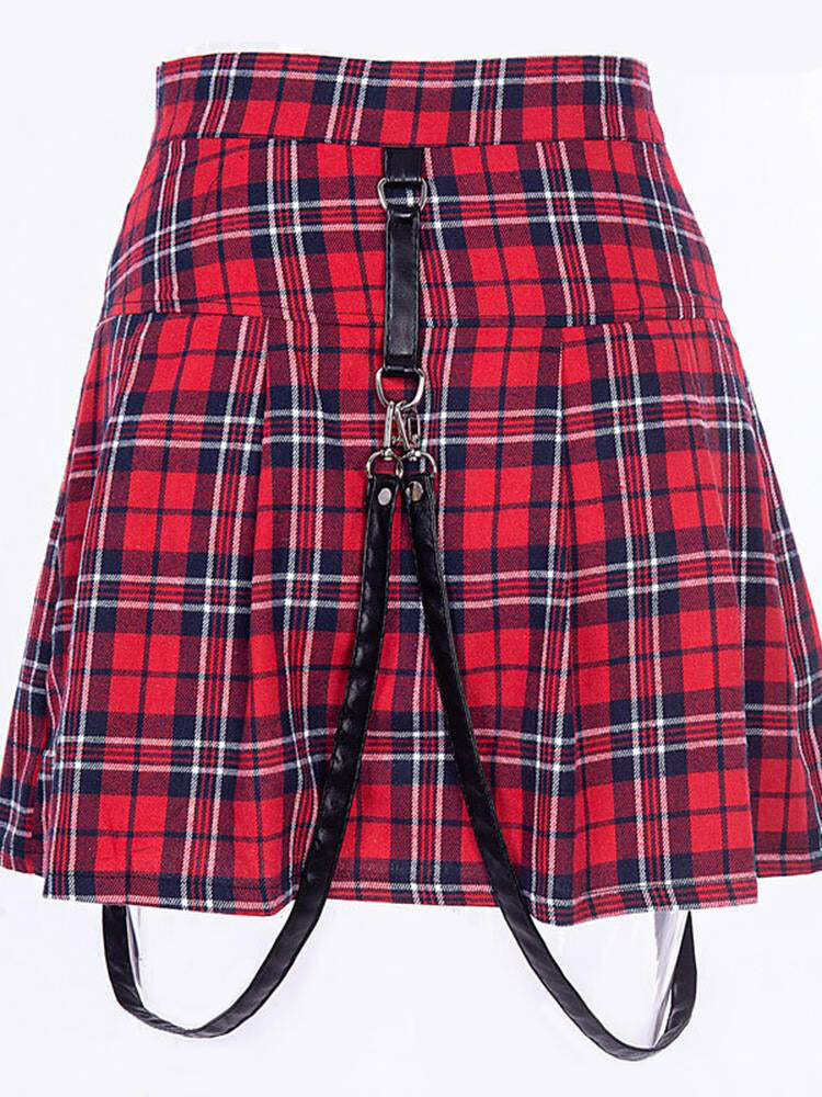 Y2K Grunge Plaid Skirt - Retro 90s Summer Outfit, Egirl Punk Rock, Pastel Goth Fashion