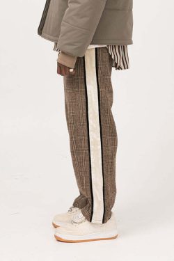 Y2K Grunge Plaid Trousers - Retro 90s Summer Outfit, Gothic Y2K Fashion, Pastel Goth Style