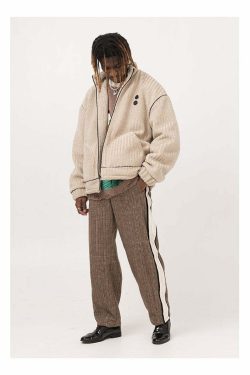 Y2K Grunge Plaid Trousers - Retro 90s Summer Outfit, Gothic Y2K Fashion, Pastel Goth Style