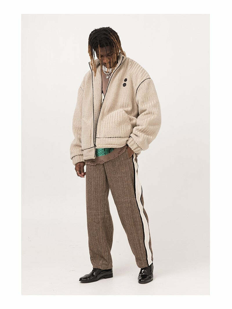 Y2K Grunge Plaid Trousers - Retro 90s Summer Outfit, Gothic Y2K Fashion, Pastel Goth Style