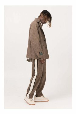Y2K Grunge Plaid Trousers - Retro 90s Summer Outfit, Gothic Y2K Fashion, Pastel Goth Style