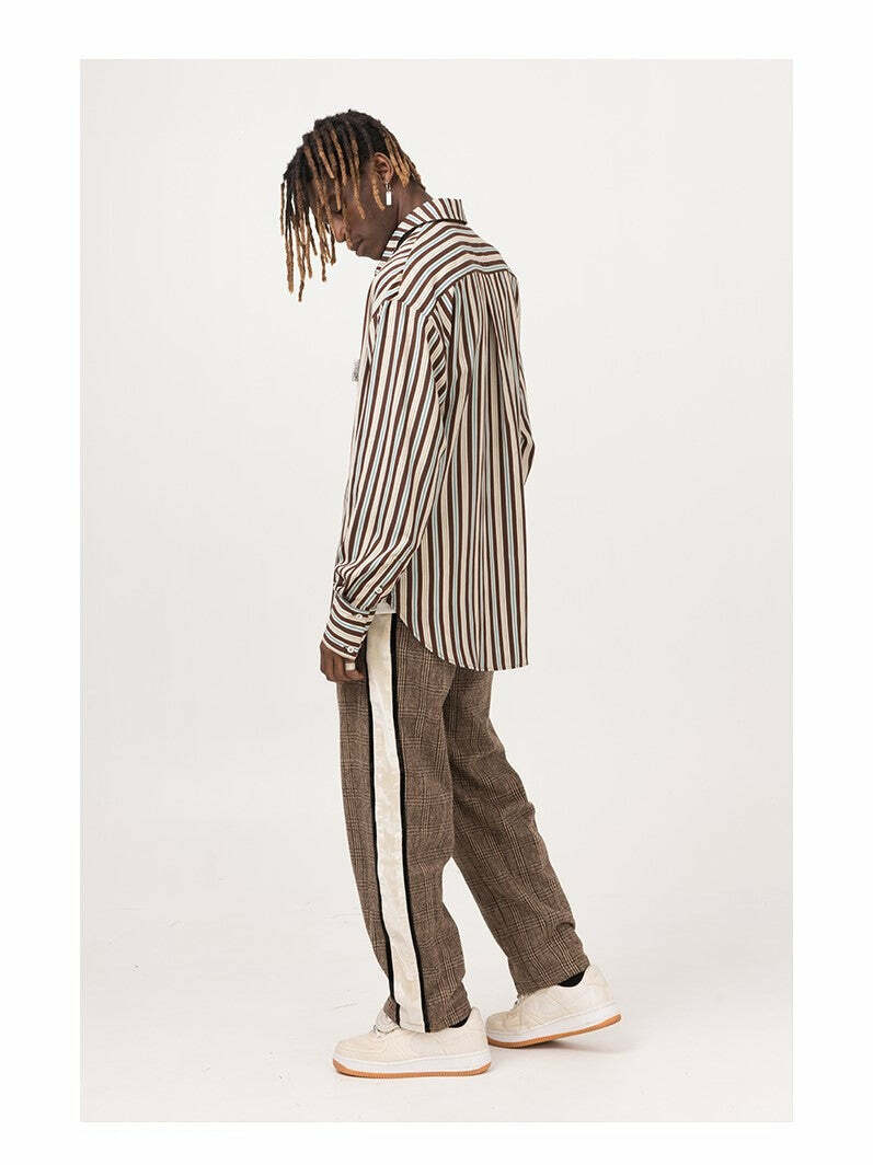 Y2K Grunge Plaid Trousers - Retro 90s Summer Outfit, Y2K Club & Party Fashion
