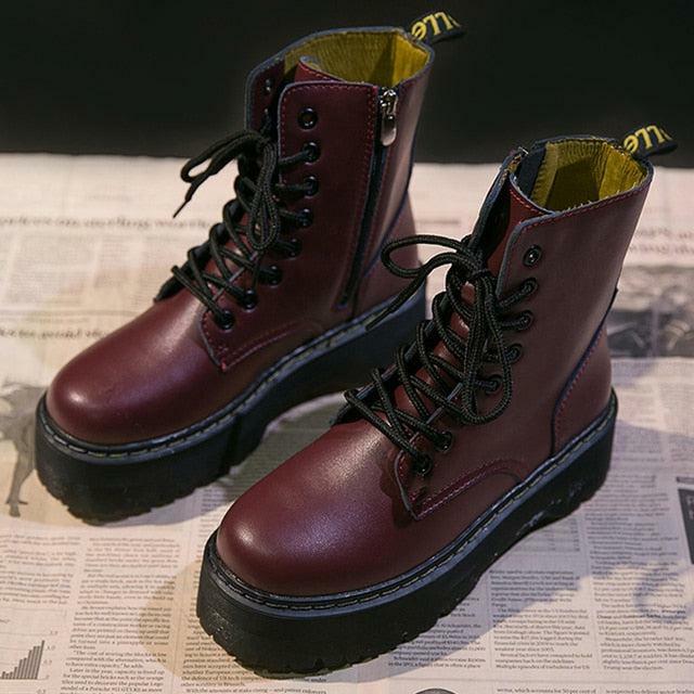 Y2K Grunge Platform Boots - 90s Fashion, Retro Style, Gothic Y2K, Y2K Party Outfits