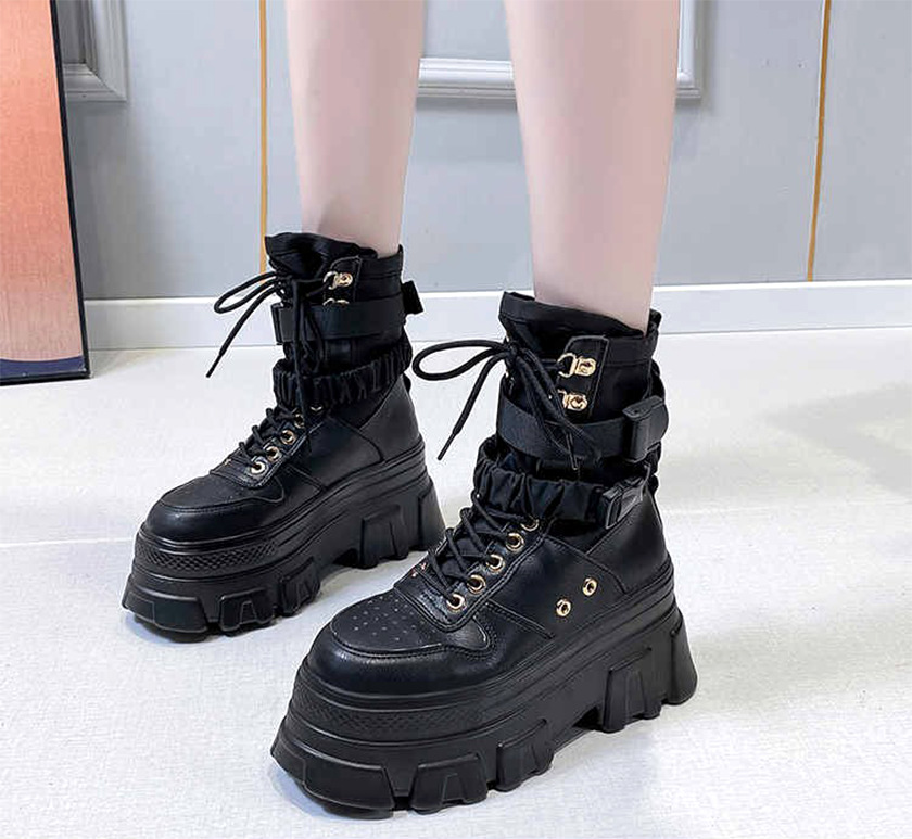 Y2K Grunge Platform Boots - Black | 90s Retro eGirl Shoes | Y2K Fashion & Summer Outfits