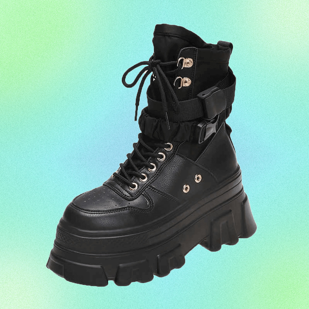 Y2K Grunge Platform Boots - Black | 90s Retro eGirl Shoes | Y2K Fashion & Summer Outfits