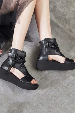 Y2K Grunge Platform High Heels - Retro 90s Fashion, Summer Y2K Outfits, Gothic Y2K Shoes