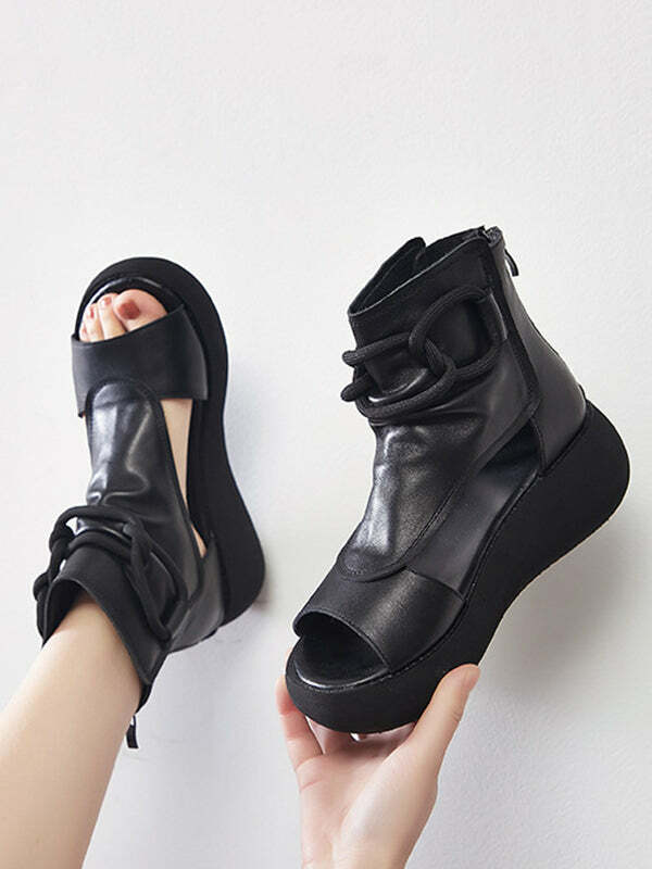 Y2K Grunge Platform High Heels - Retro 90s Fashion, Summer Y2K Outfits, Gothic Y2K Shoes