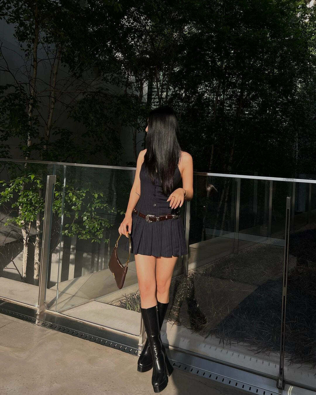 Y2K Grunge Pleated Mini Dress - 90s Fashion, Retro Summer Outfit, Gothic Y2K Style