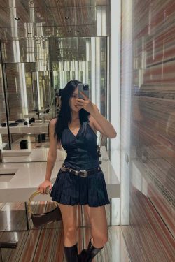 Y2K Grunge Pleated Mini Dress - 90s Fashion, Retro Summer Outfit, Gothic Y2K Style