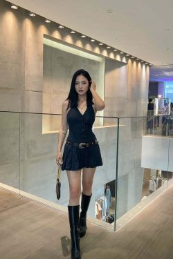 Y2K Grunge Pleated Mini Dress - 90s Fashion, Retro Summer Outfit, Gothic Y2K Style