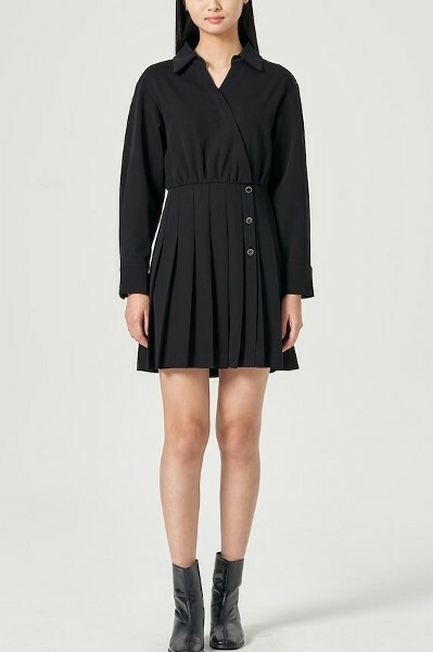 Y2K Grunge Pleated Mini Dress - Black | 90s Fashion, Summer Outfits, Retro Style