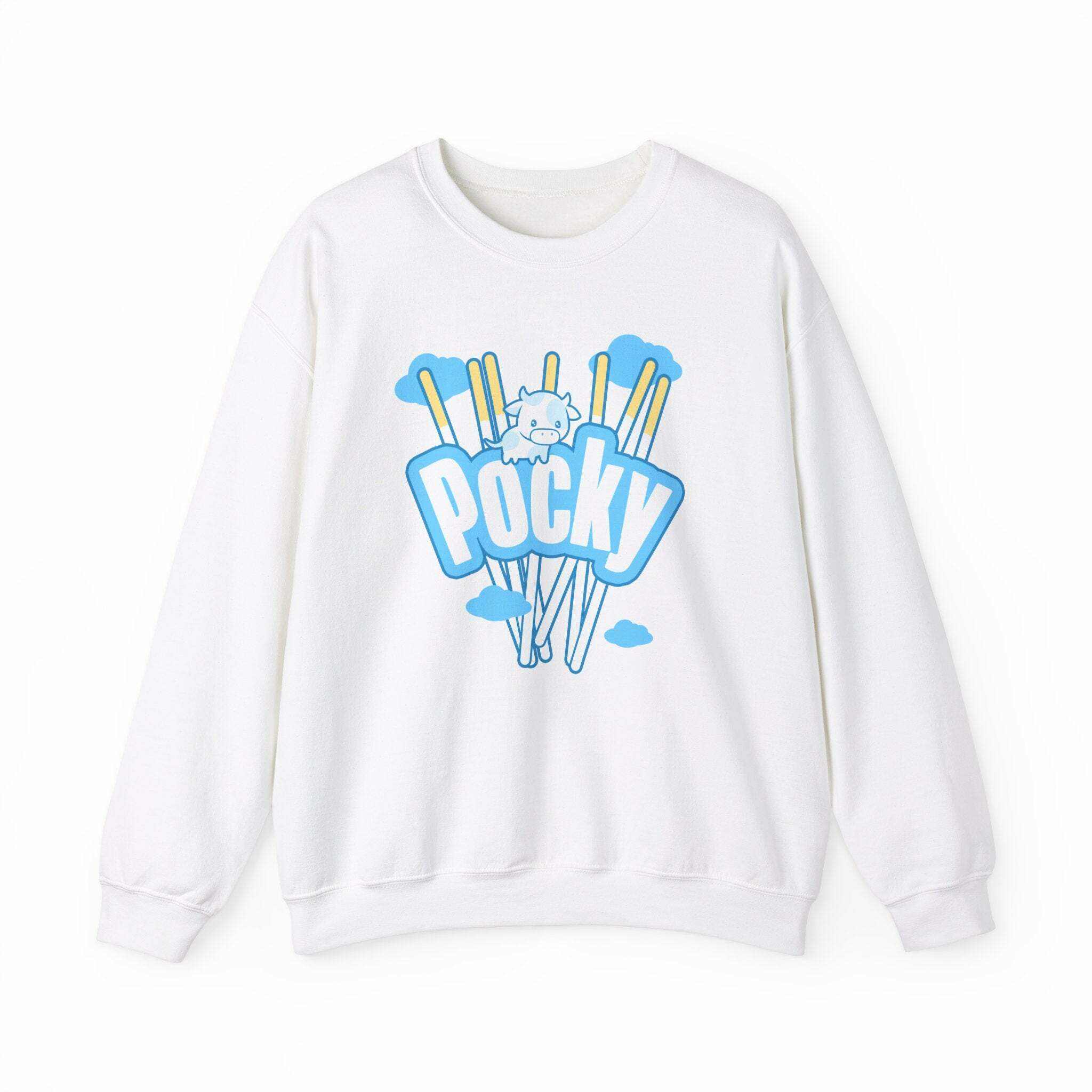 Y2K Grunge Pocky Sweatshirt - Milk White | 90s Retro Style, Summer Outfits, Pastel Goth