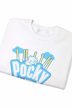 Y2K Grunge Pocky Sweatshirt - Milk White | 90s Retro Style, Summer Outfits, Pastel Goth