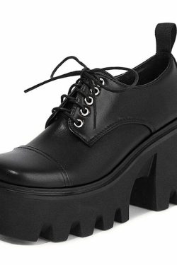 Y2K Grunge Preppy Goth Platform Shoes Black - Retro 90s Fashion, Y2K Summer & Party Outfits