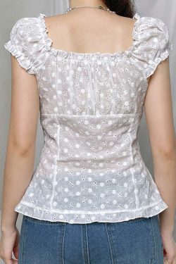Y2K Grunge Puff Sleeve Top - Retro 90s Summer Outfit, Pastel Goth, Y2K Party Fashion