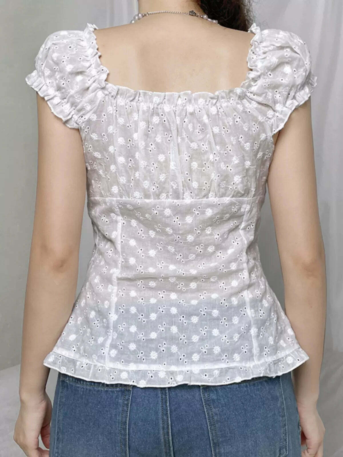 Y2K Grunge Puff Sleeve Top - Retro 90s Summer Outfit, Pastel Goth, Y2K Party Fashion