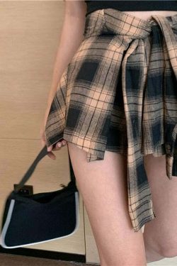 Y2K Grunge Punk Nirvana Plaid Skirt - 90s Retro Summer Outfit, Y2K Fashion, Gothic Style