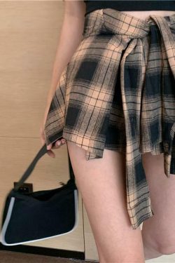 Y2K Grunge Punk Nirvana Plaid Skirt - 90s Retro Summer Outfit, Y2K Fashion, Gothic Style