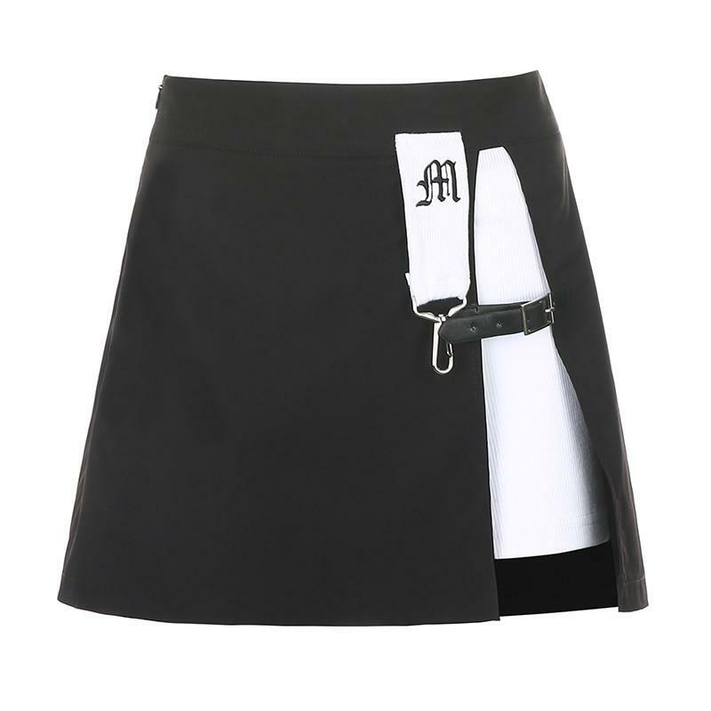 Y2K Grunge Punk Rock Mini Skirt - 90s Fashion, Retro Style, Summer Y2K Outfits