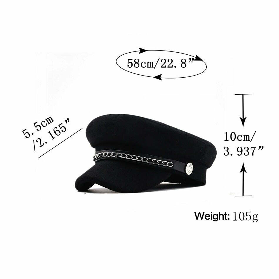 Y2K Grunge Punk Rock Nana Cosplay Hat - 90s Retro Style, Gothic Y2K, Pastel Goth Fashion