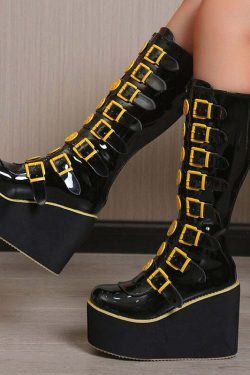 Y2K Grunge Punk Smiley Egirl Boots - Retro 90s Fashion, Summer Outfits, and Club Looks