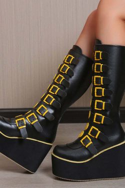 Y2K Grunge Punk Smiley Egirl Boots - Retro 90s Fashion, Summer Outfits, and Club Looks