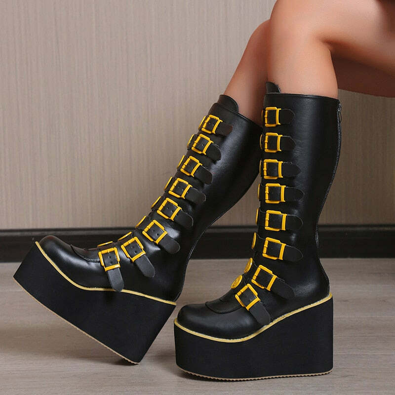 Y2K Grunge Punk Smiley Egirl Boots - Retro 90s Fashion, Summer Outfits, and Club Looks