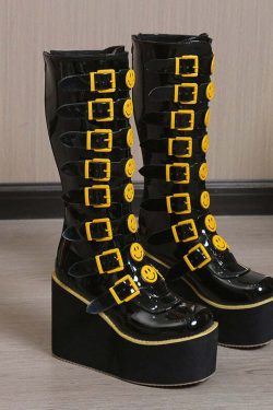Y2K Grunge Punk Smiley Egirl Boots - Retro 90s Fashion, Summer Outfits, and Club Looks