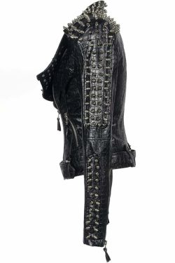 Y2K Grunge Punk Studded Rivet Leather Jacket - Retro 90s Fashion, Y2K Club & Party Outfits