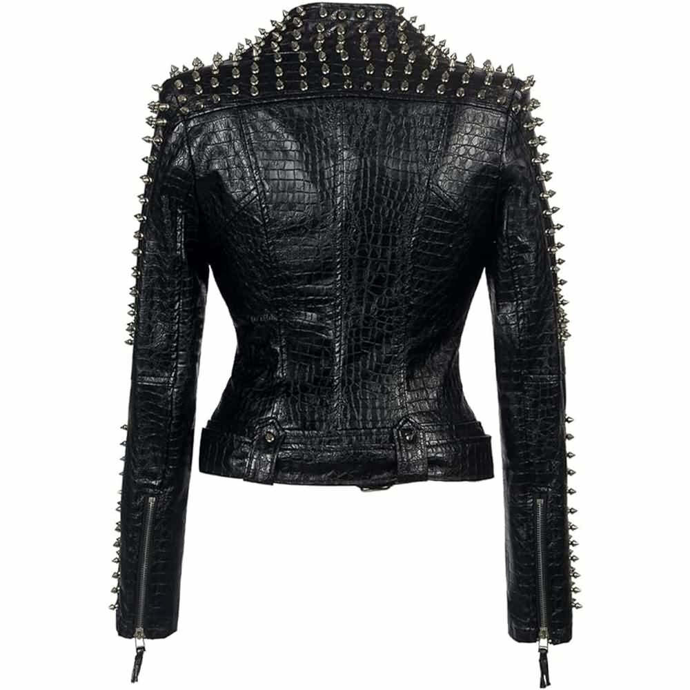 Y2K Grunge Punk Studded Rivet Leather Jacket - Retro 90s Fashion, Y2K Club & Party Outfits