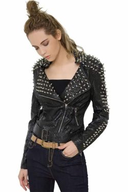 Y2K Grunge Punk Studded Rivet Leather Jacket - Retro 90s Fashion, Y2K Club & Party Outfits