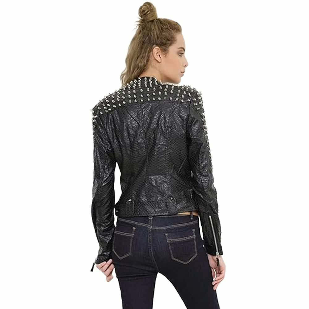 Y2K Grunge Punk Studded Rivet Leather Jacket - Retro 90s Fashion, Y2K Club & Party Outfits