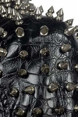 Y2K Grunge Punk Studded Rivet Leather Jacket - Retro 90s Fashion, Y2K Club & Party Outfits