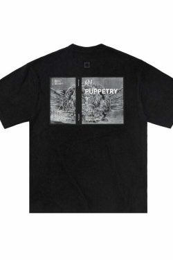 Y2K Grunge Puppetry Tee - Retro 90s Fashion, Summer Y2K Outfits, Baby Tees, and Pastel Goth