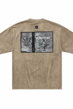 Y2K Grunge Puppetry Tee - Retro 90s Fashion, Summer Y2K Outfits, Baby Tees, and Pastel Goth