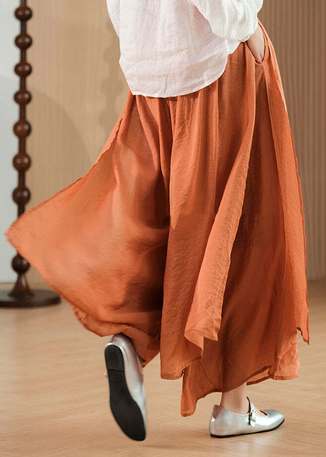 Y2K Grunge Purple Silk Wide Leg Pants with Pockets & Lace-Up Elastic Waist - Summer Retro Style
