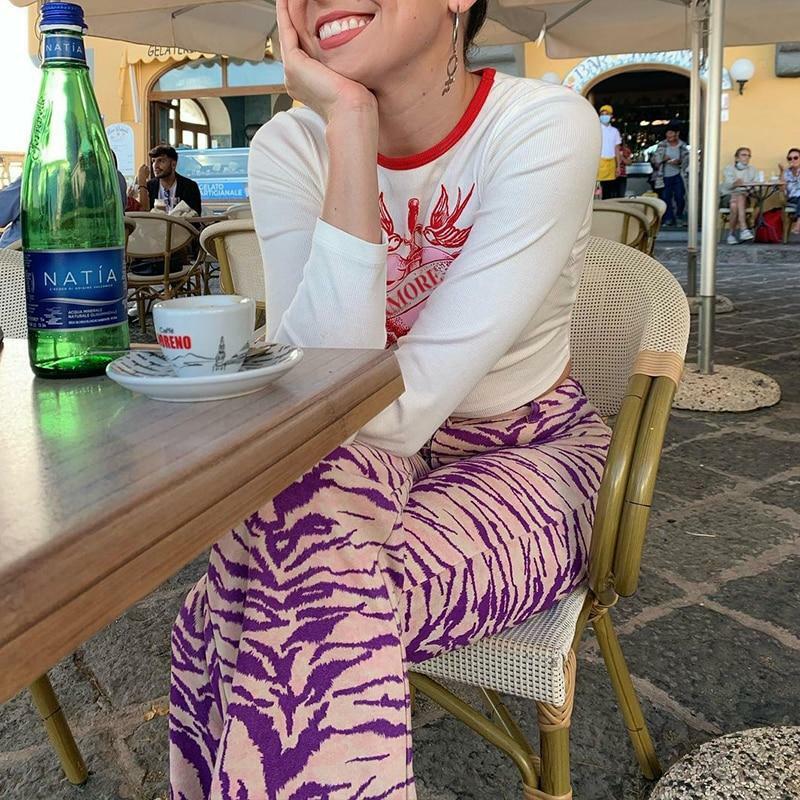Y2K Grunge Purple Zebra Pants - Retro 90s Fashion, Summer Outfits, and Club Party Looks