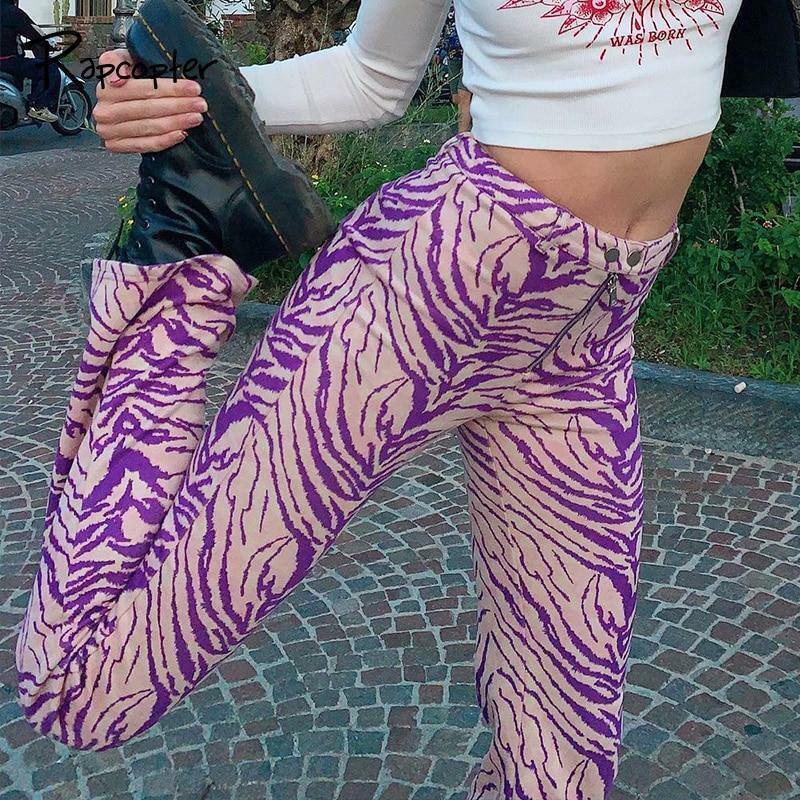 Y2K Grunge Purple Zebra Pants - Retro 90s Fashion, Summer Outfits, and Club Party Looks