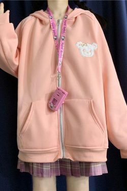 Y2K Grunge Rabbit Hoodie - 90s Fashion, Retro Style, Pastel Goth, Y2K Summer Outfits