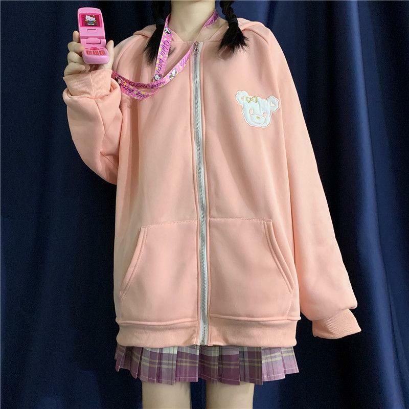 Y2K Grunge Rabbit Hoodie - 90s Fashion, Retro Style, Pastel Goth, Y2K Summer Outfits