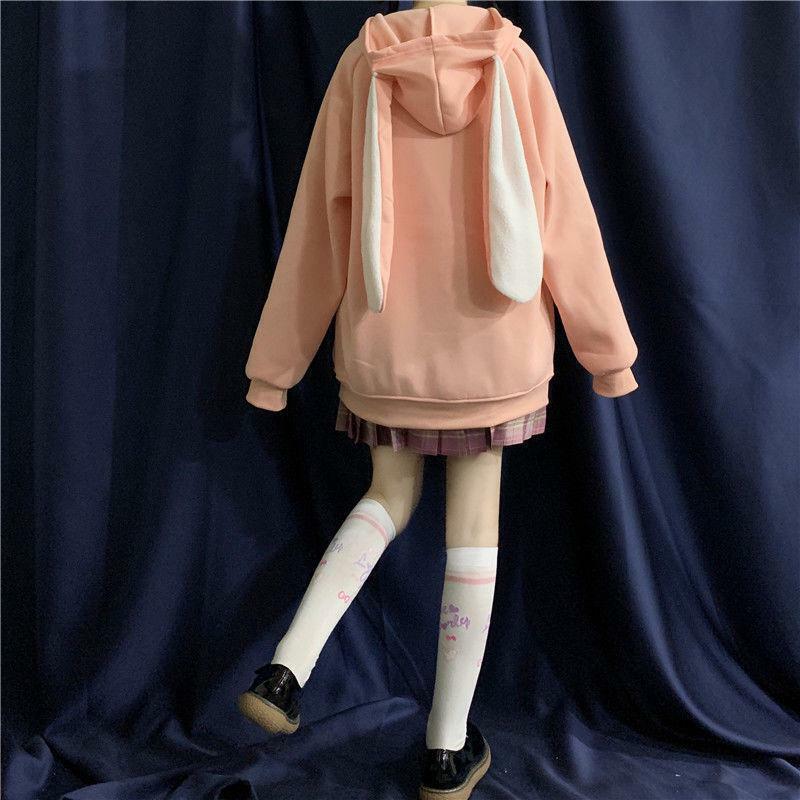 Y2K Grunge Rabbit Hoodie - 90s Fashion, Retro Style, Pastel Goth, Y2K Summer Outfits