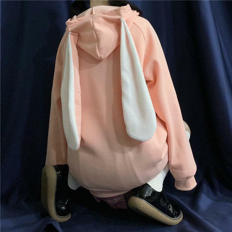 Y2K Grunge Rabbit Hoodie - 90s Fashion, Retro Style, Pastel Goth, Y2K Summer Outfits