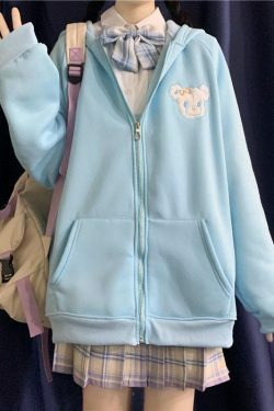 Y2K Grunge Rabbit Hoodie - 90s Fashion, Retro Style, Pastel Goth, Y2K Summer Outfits