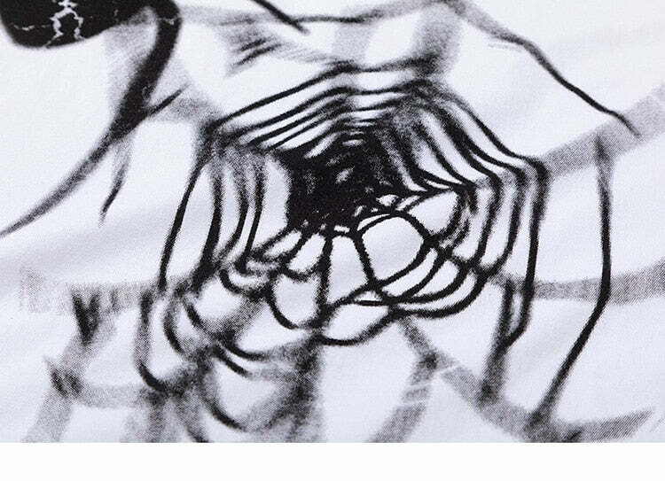 Y2K Grunge Radioactive Spider Tee - 90s Fashion, Retro Style, Y2K Summer & Party Outfits