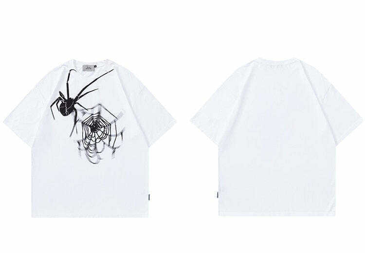 Y2K Grunge Radioactive Spider Tee - 90s Fashion, Retro Style, Y2K Summer & Party Outfits
