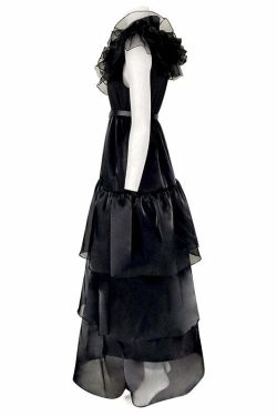 Y2K Grunge Raven Dance Dress - 90s Retro Goth Party Outfit for Women